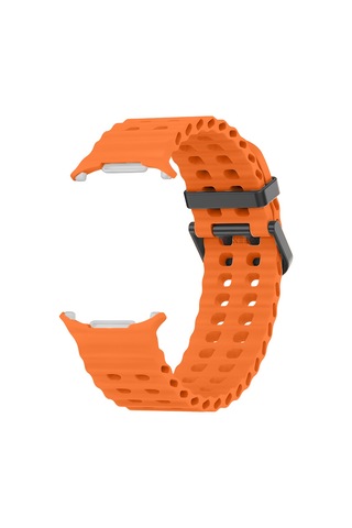Samsung Galaxy Watch 7 Ultra İle Uyumlu Airflow Metal Tokalı Yumuşak Soft Silikon Kordon
