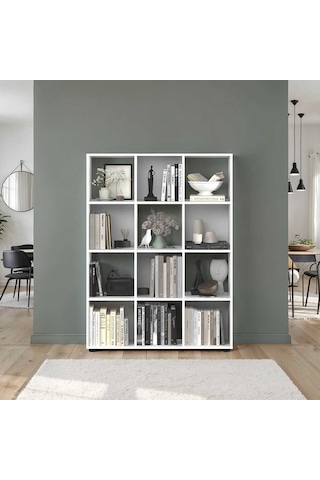 Cubic Kitaplık Beyaz 104x140,5x30 Cm Beyaz