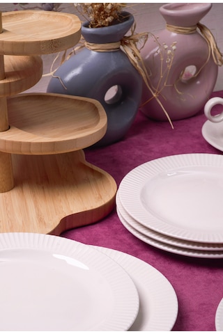 Heda Porselen Elif 6'lı 18 Cm Pasta Ve Tatlı Servis Tabağı