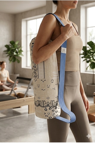 Mat Taşıma Çantası Büyük Boy Pilates Fitness Yoga Taşıma Çantası Turuncu Renk Mavi