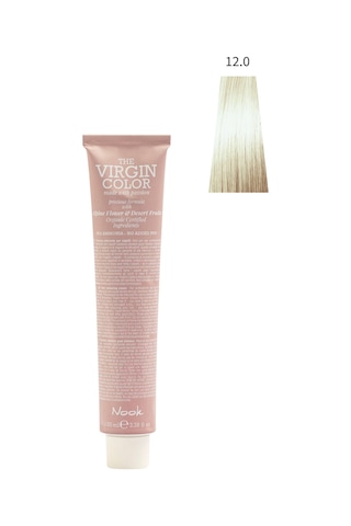 Nook Virgin Color Profesyonel Saç Boyası 100ml-süper Açıcı Doğal Sarı/saf Platin 12.0-super Kar Beyaz