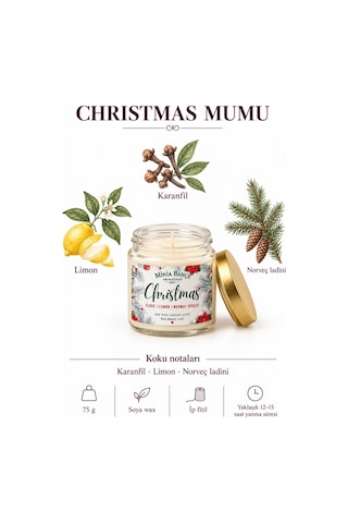 Chrıstmas – Karanfil, Limon Ve Norveç Ladini Kokulu Soya Mumu – 75 Gr
