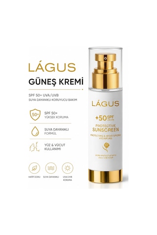 Lágus Uva/Uvb Suya Dayanıklı Koruyucu Güneş Kremi SPF50+ 100 ML
