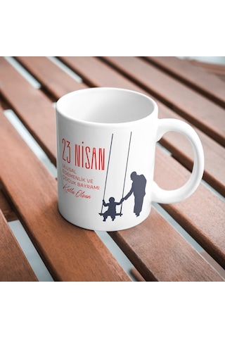 Applucky 23 Nisan Ulusal Egemenlik Ve Çocuk Bayramı 1 Baskı Kupa Bardak Beyaz