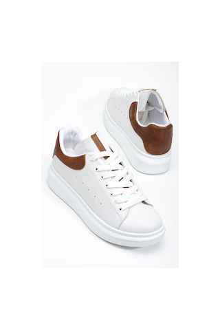 Fersatie Beyaz - Taba Kadın Sneaker Günlük Ayakkabı Beyaz