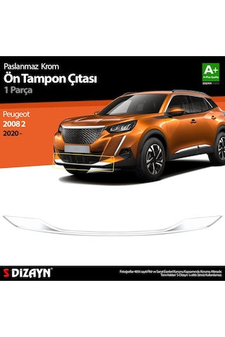 Peugeot 2008 2 Krom Ön Tampon Çıtası 2020 Üzeri