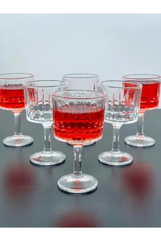 6 Kişilik Cam Ayaklı Pinterest Kahve Yanı Bardağı Bardak 50ml