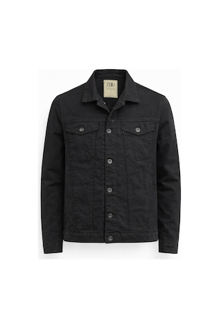 Classics Men Zbd Erkek Jean Denim Standart Kalıp Cepli Düğmeli Kot Ceket 7590 Siyah