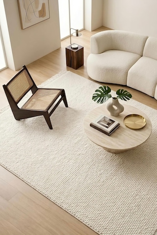 Leiva Home Beyaz Bohem Bukle Dokulu Yumuşak Modern Saçaklı Salon Yatak Odası Mutfak Halısı