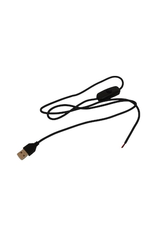 100 Cm Swich Li Usb Erkek Kablo 2 Amper Ucu Açık Anahtarlı Siyah Usb Kablo