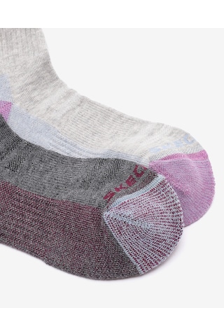 Skechers Wo1/2 Terry Traıl Qtr Crew - 2'li Paket Kadın Çorap Kadın Grey/grey Çorap S118743-039 Çok Renkli