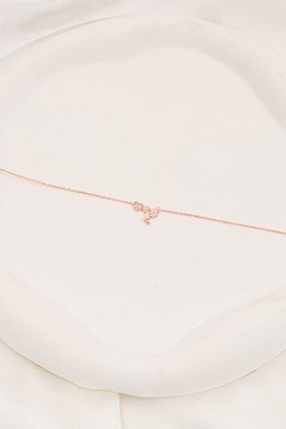 Zirkon Taşlı Rose Aşk Meleği Eros Minimal Gümüş Bileklik Sa00034