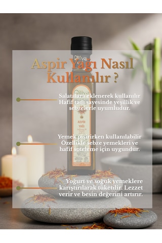 Soğuk Sıkım Aspir Yağı %100 Doğal Ve Katkısız 250 Ml Omega-6 Ve E Vitamini Kaynağı Cam Şişe Sıvı Cilt Ve Saç Bakımı İçin Bitkisel Yağ
