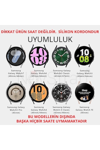 Novstrap Samsung Galaxy Watch 7 Fe 6 5 4 40 44 Classic 42 43 45 46 Mm İle Uyumlu Kordon Wavy Silikon