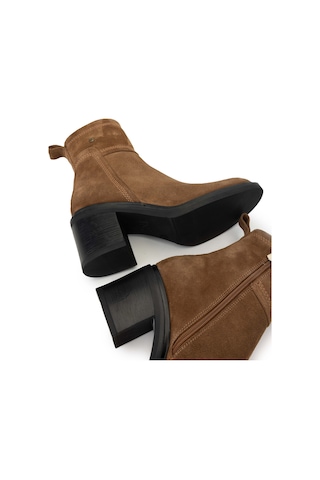 Tamer Tanca Kadın Hakiki Deri Vizon Topuklu Bot 1066 3401 Bn Bot Sk24-25 Sugero Suet Tarçın