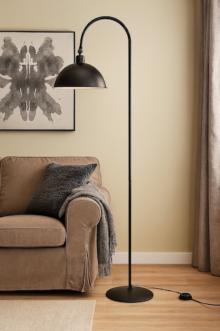 Siyah Lambader Hareketli Başlık Modern Dekoratif Metal Oturma Odası Çalışma Odası Lambası Siyah