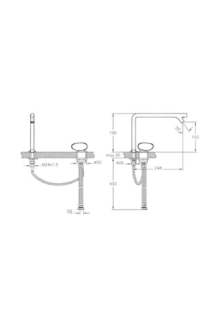 VitrA İstanbul Lavabo Bataryası 2 Delikli Lavabolar İçin Krom A42304