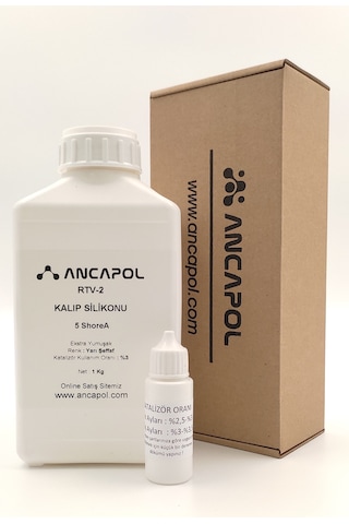 Ancapol 5 Shore Transparan Rtv-2 1.Kalite Kalıp Silikonu 1 KG
