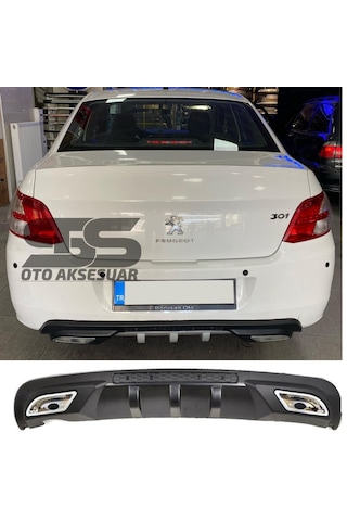 Peugeot 301 Difüzör Arka Tampon Eki 2 Egzoz Çıkışlı Siyah