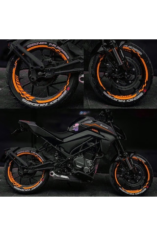 Neon Fosforlu Turuncu İç Dış Motosiklet Jant Şeridi Takımı Çınar Extreme
