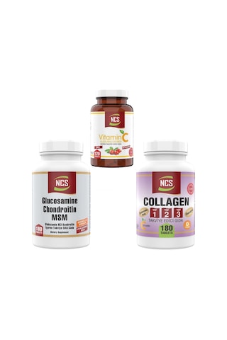 Ncs Collagen Tip-1-2-3-180 Tablet+ Ncs Glucosamine 180 Tablet + Ncs Vitamin C 120 Tablet