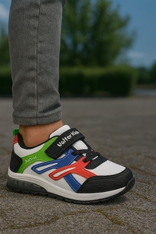 Unisex Çocuk Cırtlı Bağcıklı Sneaker Günlük Spor Ayakkabı Çok Renkli