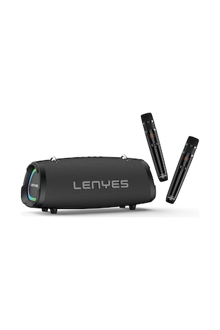 Lenyes S872 Rgb Işıklı Taşınabilir Çift Mikrofonlu Tws Bluetooth Speaker Hoparlör V5.3 Siyah