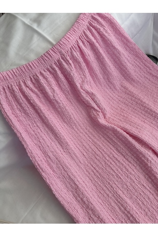 Intive Cool Comfort Waffle Kumaş Pamuklu Nefes Alabilir Basic Yaz Pembe
