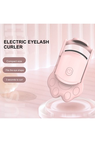 Wezone Beyaz Kedi Pencesi Elektrikli Kirpik Kaşıyak, 3.7v Isıtmalı Sabit Tutucu, Taşınabilir Mini Model