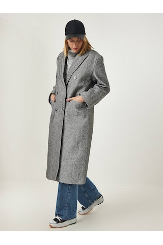 Hot Fashion Kadın Kırçıllı Gri Gri - Siyah