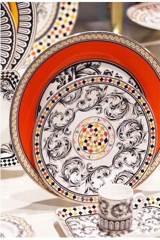 Lucky Art Margery Bone Porselen Barok Desenli 6 Lı Tabak Seti 27 Cm Lyhd 538