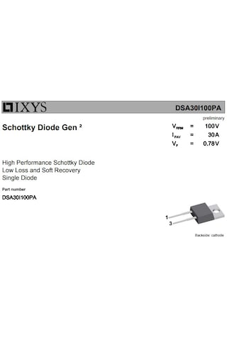 Dsa30ı100pa Dıode Schottky