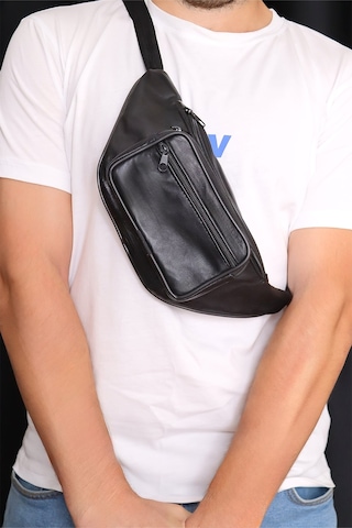 Jack Tonio Unisex Ayarlanabilir Askılı Fermuarlı Deri Omuz Göğüs ve Bel Çanta
