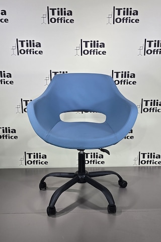 Monaco Çalışma Kesim Koltuğu Yonca Tekerlekli Siyah Ayak Açık Mavi