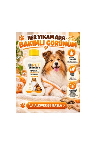 Uzun Tüylü Köpek Şampuanı 400 Ml Hassas Ciltler İçin Kolay Tarama, Yumuşak Ve Parlak Tüy Bakımı