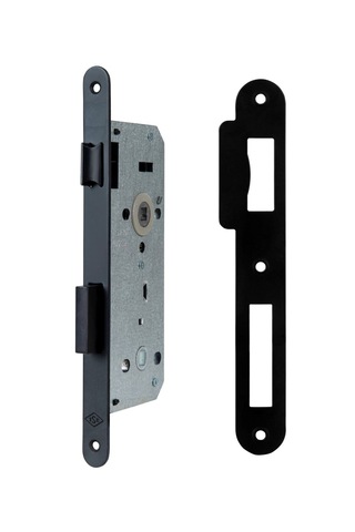 Prizma Siyah Rozetli Kapı Kolu Wc / 40mm Sessiz Wc Kapı Kilidi