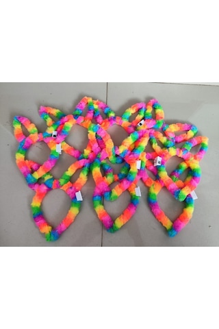 Renkli Tavşan Peluş Işıklı Taç 13x10
