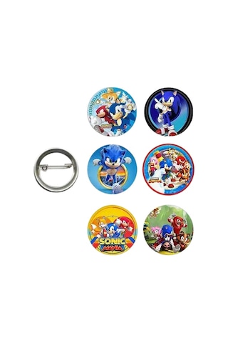 Lisanslı Yaka Çanta Rozeti Sonic 6lı Paket Pinyata İçi Küçük Hediyelikler Diğer