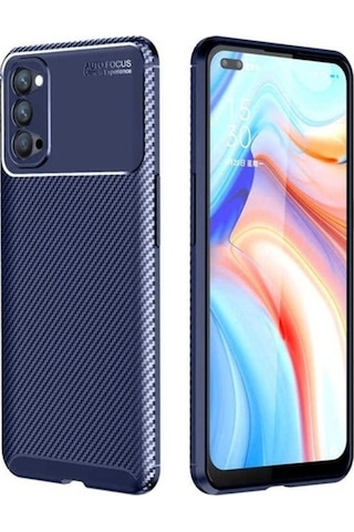 Oppo Reno 4 Kılıf Zore Negro Silikon Kapak Lacivert