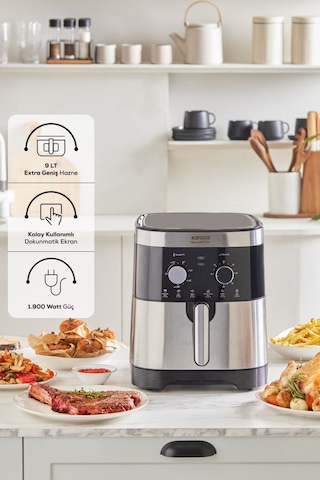 Karaca Gourmet Ekstra Büyük Hacim 8 Kişilik Airfryer 9 L