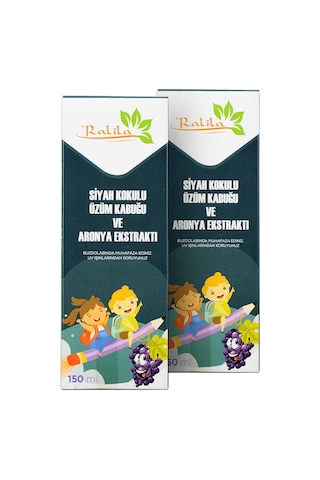 Ralila Siyah Üzüm Kabuğu - Aronya Ekstraktı 150 Ml X2 Adet
