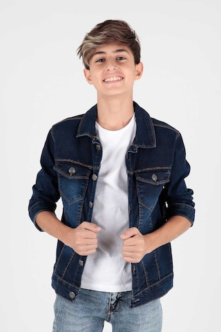 Ahengim Erkek Çocuk Jean Ceket Günlük Modaya Uygun Ak22145123 001