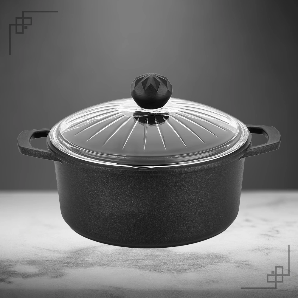 Elmas İkili Derin Tencere 20 - 24 Cm Siyah