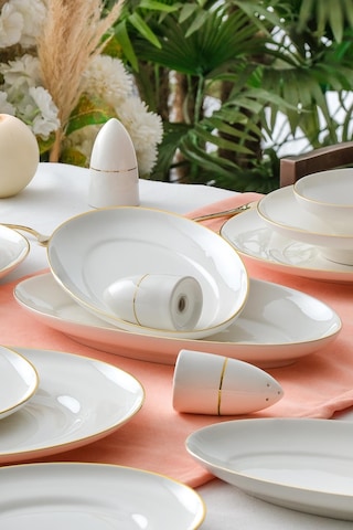 Mallory 54 Parça 12 Kişilik Gold Porselen Yemek Takımı