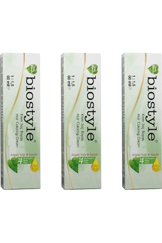 Biostyle Bitki Özlü Argan Ve Keratin 6.22 Patlıcan Moru 3 Adet 60 Ml Saç Boyası Oksidansız