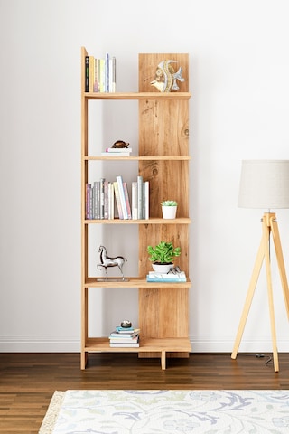 Asimetrik Beş Raflı Kitaplık Atlantik Çam