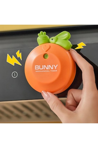 Turuncu Tavşan Mıknatıslı Mekanik Zamanlayıcı Çocuk Timer Alarm