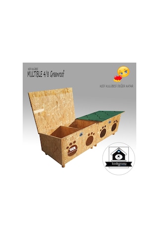 Kedigram Kedi Kulübesi Kedi Evi Profesyonel Multible Greenroof 4/8
