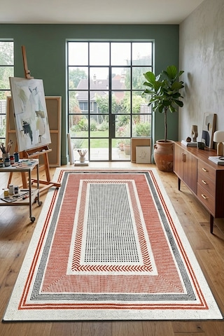 Orange Wicker Makinede Yıkanabilir Kaymaz Taban Leke Tutmaz Dijital Salon Halısı Mutfak Halısı Ve Yolluk Renkli