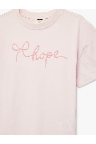 Koton Kurdele Nakışlı Pembe Kız Çocuk T-shirt 6skg10054ak Pembe